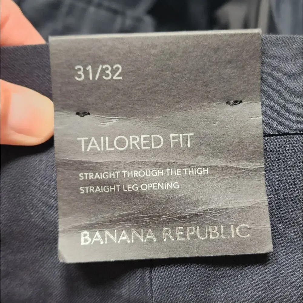 NWT Banana Republic Men's Tailored Fit Italian Wool Navy Dress Pants Size 31/32